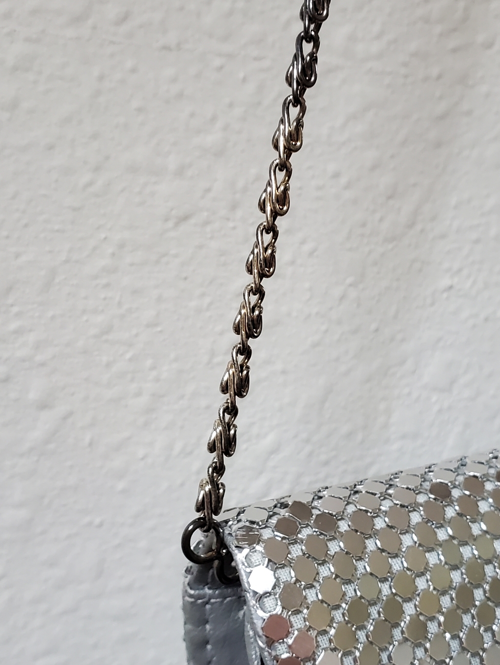 Y&S Original Vintage Silver Sequin Evening Bag Clutch Crossbody Formal NWT - Picture 10 of 14